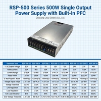 Fuente de Alimentación Conmutada OKEY RSP-500-24 RSP-500-12 de 500W, PFC Activo, 12V 24V 48V, Salida Única, AC DC SMPS Industrial, 90.5%