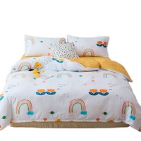 Ensemble de literie imprimé blanc belle 100% coton drap de lit literie