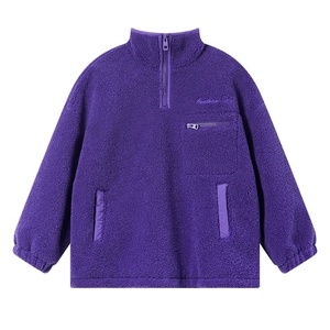 Unisex Trẻ Em Của Mùa Đông Thoáng Khí Rắn Mô Hình Polyester Lông Cừu Áo Khoác Phong Cách Mới Nửa Zip Áo Gió Áo Khoác Dày - Product Image 6