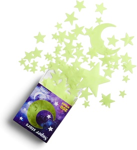Adesivi Luminosi per Stanza con Stelle e Luna Fluorescenti per Bambini, Decorazioni Adesive Luminose per <span class=keywords><strong>Camera</strong></span> da <span class=keywords><strong>Letto</strong></span>, Sala Giochi e Soffitto - Product Image 1