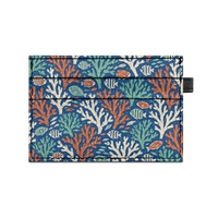 Porte-cartes personnalisé double face en cuir PU avec imprimé corail et poissons de récif océanique