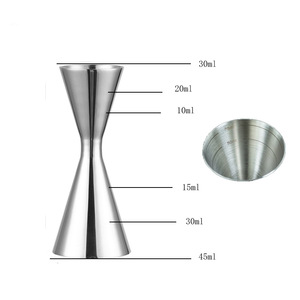 Verre doseur en acier inoxydable 304, finition miroir doré, jigger gradué en onces, outils de barman pour la Russie Abbey's Loch Dhu - Product Image 6