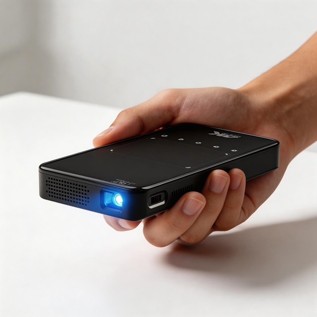 Android Smart 4K DLP Projector 2G RAM 2-3h Battery Portable Design 2.4/5GHz WiFi LED Lamp Home Theater Outdoor Use 3D Ready