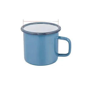 Enamel manufacturers supply caliber custom curling edge enamel cups high-end gifts enamel mugs can be customized LOGO