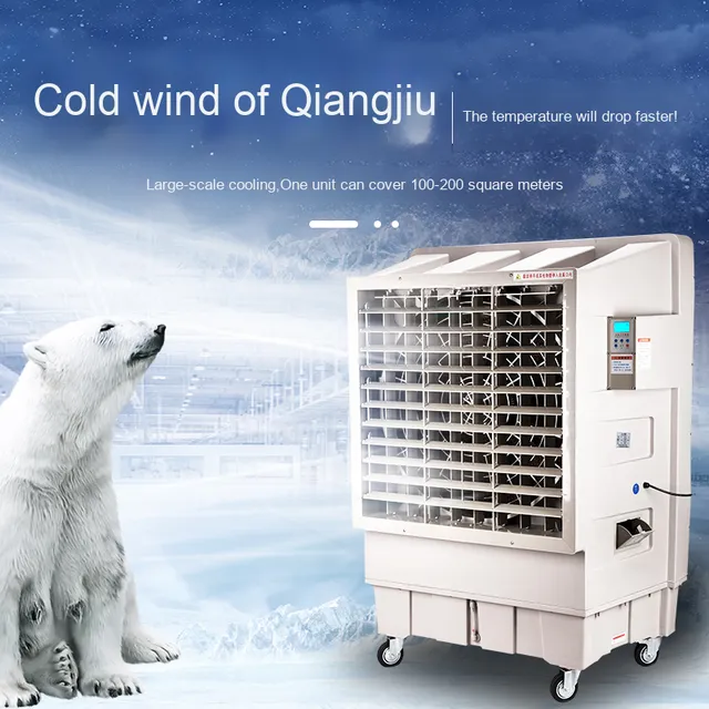 Big Portable Evaporative Air Cooler 100L Large Tank Swamp Air Conditioner 18000m3/h Remote Control Outdoor