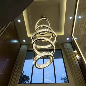 Light luxury crystal chandelier living room lamp restaurant bedroom hall duplex building engineering lamp wholesale