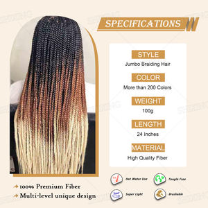 Muestra Disponible de Extensiones de Cabello al Por Mayor para <span class=keywords><strong>Trenzas</strong></span> <span class=keywords><strong>Africanas</strong></span> Ombré Expression Jumbo Hair Braid Cabello Sintético para Trenzar - Product Image 2