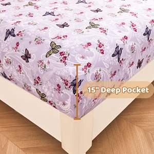 Aoyatex 꽃 침대 시트 세트 도매 브러시 극세사 침대 시트 베개 커버 나비 패턴 인쇄 침대 시트 - Product Image 2