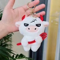 En gros Porte-clés Vache en Peluche, Poupée en Peluche Animal en Peluche, Vache de Dessin Animé Amusante, Peluches Vache, Pendentif de Sac