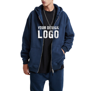 Sudadera con Capucha Extra Grande para Hombre, Informal, con Doble Cremallera, para Otoño e Invierno, al por Mayor, OEM, con Forro Polar, Sudadera con Capucha y Cremallera para Hombre - Product Image 2