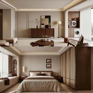 Armoire de rangement en bois française moderne, dimensions personnalisées pour le salon et la chambre à coucher, vente chaude pour les villas, les hôtels, les appartements - Product Image 5