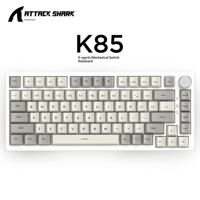 Attack Shark K85 Esports OUTEMU Magnetic Axis Wired Mechanical Keyboard Customized PBT Keycaps RT Mode 82 Keys RGB Gaming KB