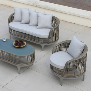 OSMEN <span class=keywords><strong>Ostra</strong></span> Meubles en rotin Canapé en osier de jardin 2 places pour l'extérieur Patio Balcon Utilisation - Product Image 4