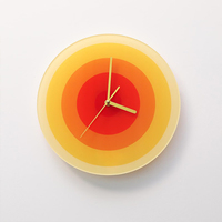Jam Dinding Akrilik Minimalis Modern Bulat Plastik Sunset Kreatif Senyap Jam Dinding Seni untuk Dekorasi Ruang Tamu Rumah