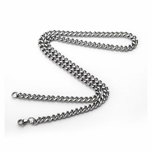 Collier chaîne <span class=keywords><strong>gourmette</strong></span> cubaine en acier inoxydable, 3mm-8mm, finition argentée polie, bijoux hip-hop pour hommes, vente en gros, OEM ODM - Product Image 5