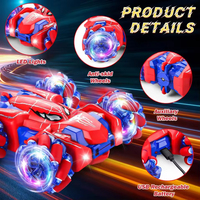 Coche de Acrobacias RC EPT 2.4G de Doble Cara, 4WD Todoterreno, Rotación de 360°, Recargable, Alta Velocidad, Vehículo Volteable con Luces LED