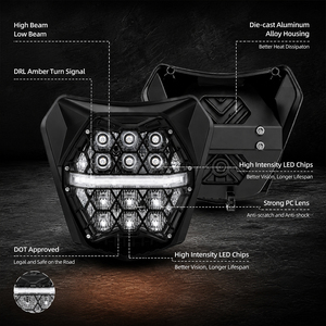 Phare LED Emark pour moto, Dirt Bike, DRL, pour Enduro, ATV, <span class=keywords><strong>Supermoto</strong></span> 150 250 350 450 500 SX XCW EXC SXF XC <span class=keywords><strong>SMC</strong></span> <span class=keywords><strong>R</strong></span> <span class=keywords><strong>690</strong></span> - Product Image 4