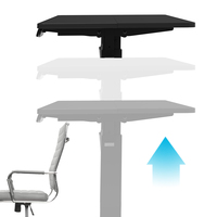 Bureau d'ordinateur debout moderne ergonomique avec plateau en verre pliable électrique réglable en hauteur, pieds en acier au carbone, personnalisable