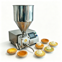 Machine de remplissage semi-automatique pour tartelettes aux œufs multi-saveurs, puddings, cupcakes, mousses, coupes de pâtisserie, chocolats, biscuits, crèmes et gâteaux