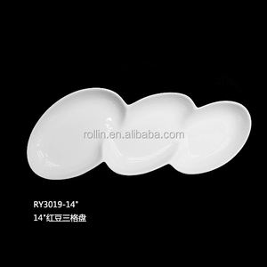 مطعم الفندق ، أواني ثمانية ، طبق خزف أبيض آمن ، سداسي الشكل - Product Image 5