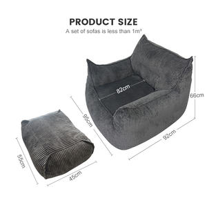Vente en gros pouf canapé <span class=keywords><strong>fauteuil</strong></span> de salon avec repose-pieds pour adultes canapé <span class=keywords><strong>paresseux</strong></span> pouf <span class=keywords><strong>fauteuil</strong></span> pour chambre à coucher salon - Product Image 2