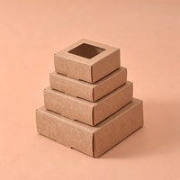 Scatola Regalo Quadrata di Lusso con Finestra Trasparente, Logo Personalizzato, Scatola Pieghevole in Cartone Kraft Laminato per Accessori e Gioielli