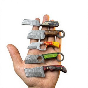 Couteau de chasse et de survie à lame fixe mini, forgé à la main en acier Damas de haute qualité, pointe tombante, manche en résine OEM - Product Image 2