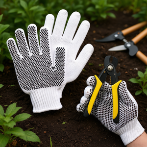 Guanti di sicurezza in nylon bianco extra large, 10 pollici, con polsino lavorato a maglia, traspiranti, resistenti al calore, per uso industriale - Product Image 2