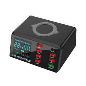 Estación de carga inalámbrica de 8 puertos, Cargador USB multipuerto con pantalla LCD, 100W, CE FCC Rohs - Product Image 2