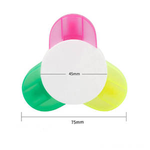 Promoción al por mayor: Juego de rotuladores Kawaii de punta oblicua multicolor con embalaje suelto de plástico Heada, amarillo/verde/rosa - Product Image 6