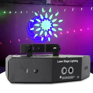 Proyector de luz láser RGB de 6 cabezales, láser RGB a todo color, 6 ojos, Skynet + patrón, haz de luz láser para escenario