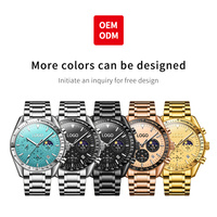 Montre-bracelet homme OEM 3618, vente en gros, 3 sous-cadrans, boîtier en acier inoxydable, entièrement noir, SKU Pilot Reloj Hombre, Trade Assurance, MOQ 100, multi-modèles