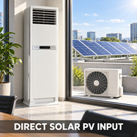 Climatiseur solaire sur pied 24000 BTU, hybride AC/DC, refroidissement et chauffage, kit complet pour villa, hôtel, maison