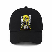 Casquette de baseball 6 panneaux en coton lavé avec broderie 3D en mousse motif léopard Cyberpunk Anime, réglable, protection solaire, style streetwear, pour hommes et femmes