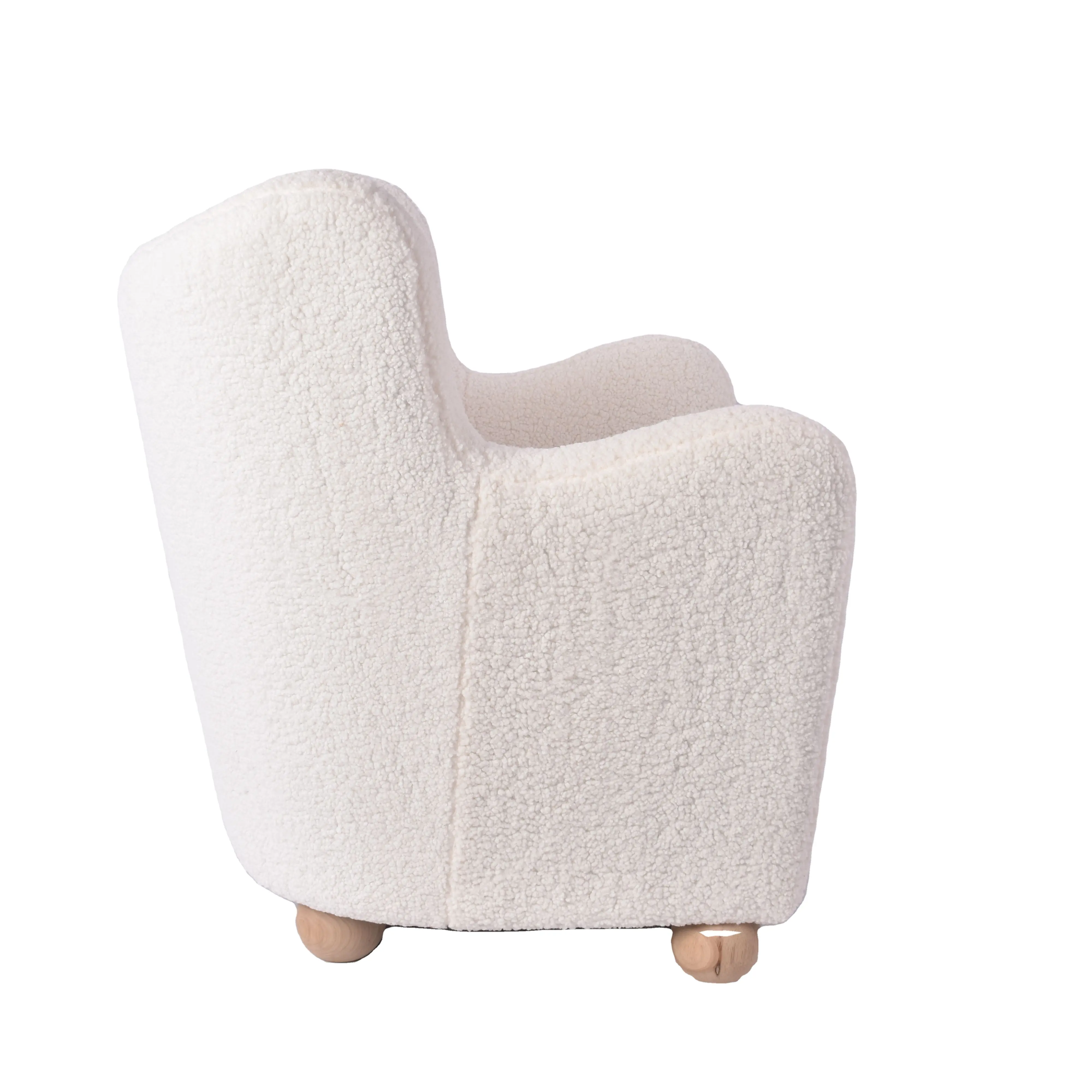 Salone imbottito accento occasionali sedie con braccioli sherpa poltrona imitare agnello lana accento sedia