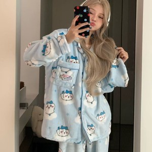 Conjunto de <span class=keywords><strong>Pijama</strong></span> Usagi de Franela Térmica de Manga Larga y Cuerpo Entero para Mujer, <span class=keywords><strong>Invierno</strong></span>, Forro Polar Grueso, Diseño de Dibujos Animados Kawaii, Superventas - Product Image 3