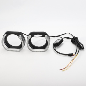2.5" RGBW 12V U-shaped Multicolor Front <b>Light</b> <b>Led</b> Angel Eyes halo Rings Headlights Decorate Shroud Cover for <b>Projector</b> Lens - Product Image 4