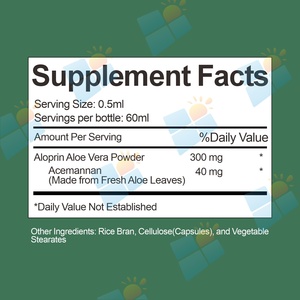 Gouttes liquides d'aloe vera 60 ml avec formule d'extrait botanique pour le bien-être quotidien et la nutrition beauté Fournisseur OEM de marque privée - Product Image 2