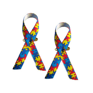 Cinta de satén 100% poliéster estampada de una sola cara, para concienciación sobre el <span class=keywords><strong>autismo</strong></span>, la más gruesa, resistente y duradera, reciclada, sin azo ni cadmio, 3/8 pulgadas. - Product Image 3