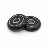 6x35x11mm negro POM recubierto 626RS rodamiento de acero cromado revestimiento Circular puerta ventana rodillo rueda de polea de plástico OEM