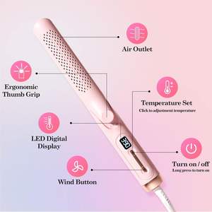 Eveekon 360 °   Airflow Styler 2-in-1 Professioneller Lockenstab & Haarglätter, Titan-Glätteisen-Lockenwickler mit Kühlventilator - Product Image 4