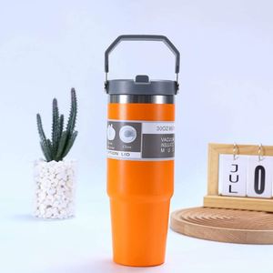 Stainless Steel Vacuum Insulated Tumbler 30OZ with Lid Travel Mug Modern Office Cup Design Thermal <b>Flask</b> 6-12 Hours Insulation - Product Image 4