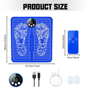 Almohadilla masajeadora eléctrica para pies, alfombrilla de masaje de puntos de acupuntura, masaje de piernas de choque con control remoto, 8 modos, 29 niveles - Product Image 2