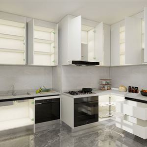 Gabinete de cocina completo de chapa de madera duradero impermeable para cocina de diseño moderno para proyecto - Product Image 6