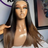 Perruque Lace Closure en Cheveux Humains Vierges Péruviens Lisses, Double Trame, Origine Vietnam, 18-20 pouces, Tissage de Cheveux Sans Chute