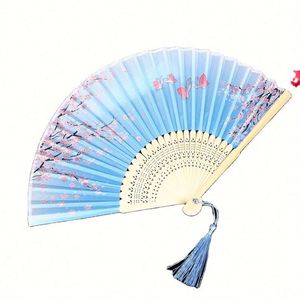 Custom Logo Printed Eco-Friendly Portable Bamboo Hand Fan Folk Art Classic Traditional DIY Angel Advertising Promotional <b>Gift</b> - Product Image 1