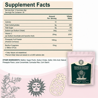Gummies Probiotiques Équilibre Féminin avec Bacillus Coagulans 1 Milliard UFC Saveur Ananas Vitamine C 60 Comprimés Complément Alimentaire