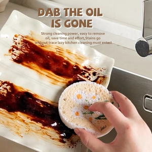 Nhà Máy bán hàng trực tiếp gỗ tự nhiên bột giấy bông sạch vết miễn phí <span class=keywords><strong>cellulose</strong></span> bọt biển cọ rửa miếng đệm - Product Image 4