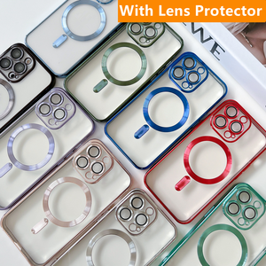 <span class=keywords><strong>Coques</strong></span> de téléphone portable magnétiques transparentes électroplaquées antichoc de luxe pour <span class=keywords><strong>iPhone</strong></span> 17 16 Pro 15 14 13 12 11 Pro X <span class=keywords><strong>XR</strong></span> Max - Product Image 6