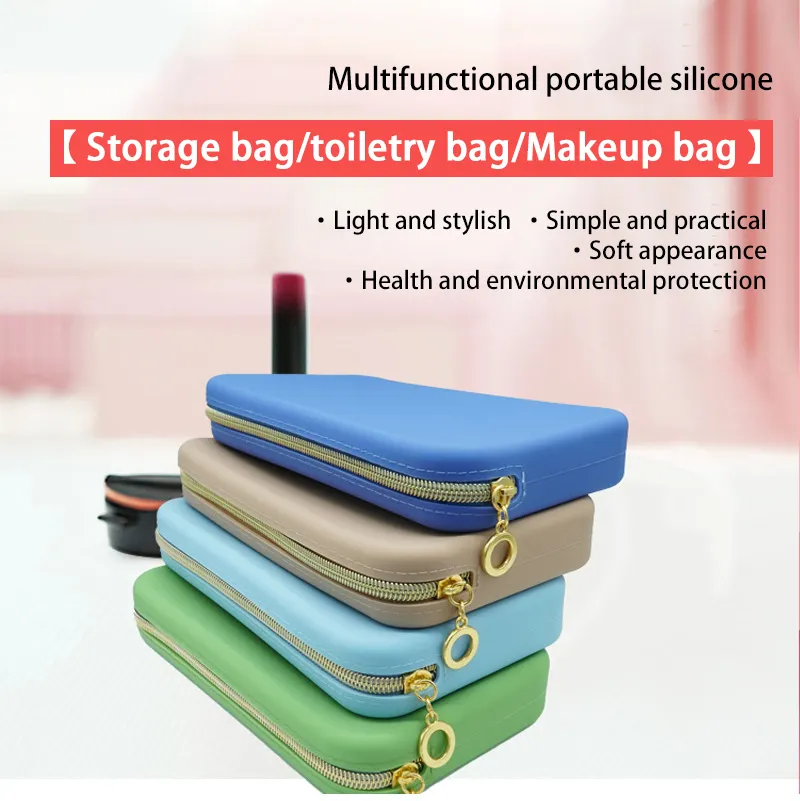 BSCI Custom Print Viagem Maquiagem Saco Beleza Saco Silicone Cosméticos Sacos Organizador Toiletry Case